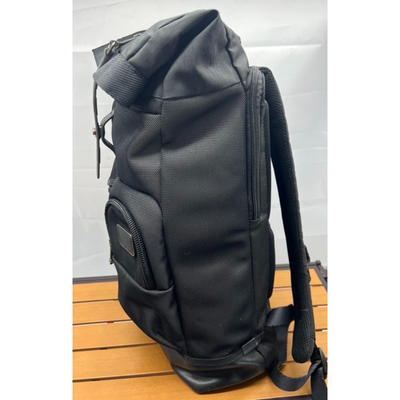 TUMI ALPHA BRAVO "Luke" Roll-Top Backpack Bag Silver Ballistic Nylon 223388RS2 - Picture 7 of 15